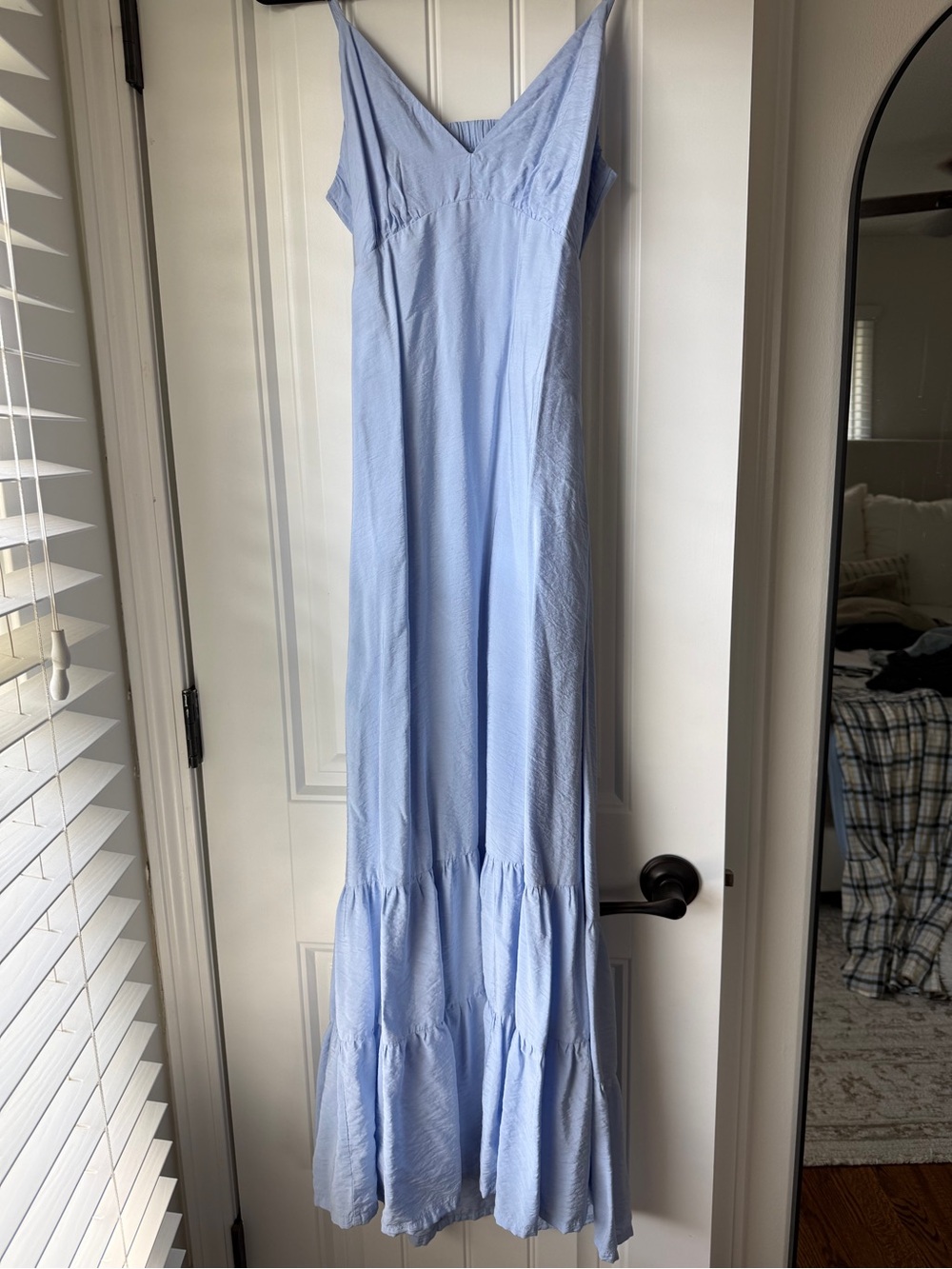 a new day Light Blue V-Neck Tiered Maxi Dress